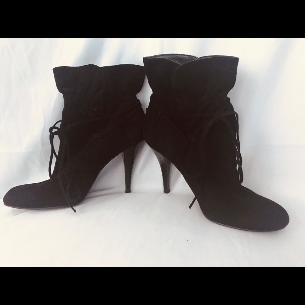 Calvin Klein black suede ankle booties